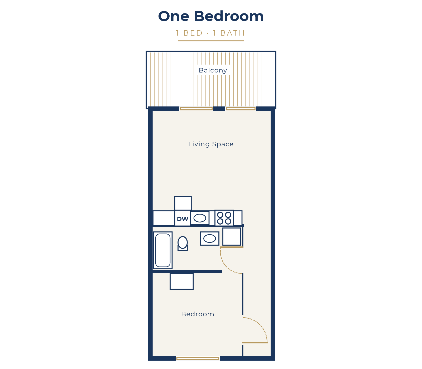 1x1 floor plan